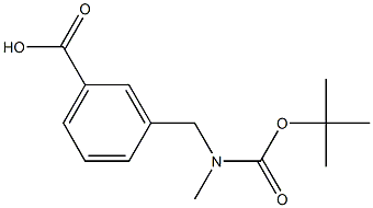 3-[(叔丁氧羰基-甲基-氨基)甲基]苯甲酸 结构式