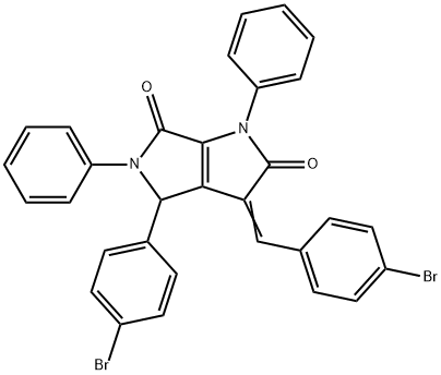 Pyrrolo(3,4-b)pyrrole-2,6(1H,3H)-dione, 4,5-dihydro-4-(4-bromophenyl)- 3-((4-bromophenyl)methylene)-1,5-diphenyl- 结构式