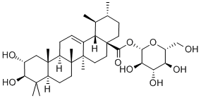 (2alpha,3beta)-2,3-二羟基乌苏-12-烯-28-酸 beta-D-吡喃葡萄糖基酯 结构式