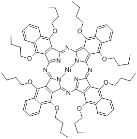 5,9,14,18,23,27,32,36-八丁氧基-2,3-萘酞菁镍(II) 结构式