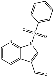 1H-Pyrrolo[2,3-b]pyridine-3-carboxaldehyde, 1-(phenylsulfonyl)- 结构式