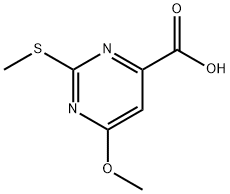 6-methoxy-2-methylsulfanyl-pyrimidine-4-carboxylic acid 结构式