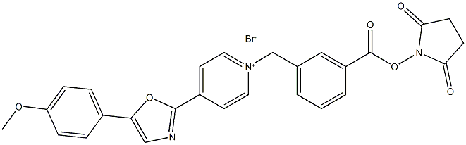 1-[3-(琥珀酰亚胺氧羰基)苄基]-4-[5-(4-甲氧基苯基)-2-噁唑]溴化吡啶 结构式