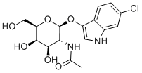 6-氯-3-吲哚基 N-乙酰基-BETA-D-氨基葡萄糖苷 结构式