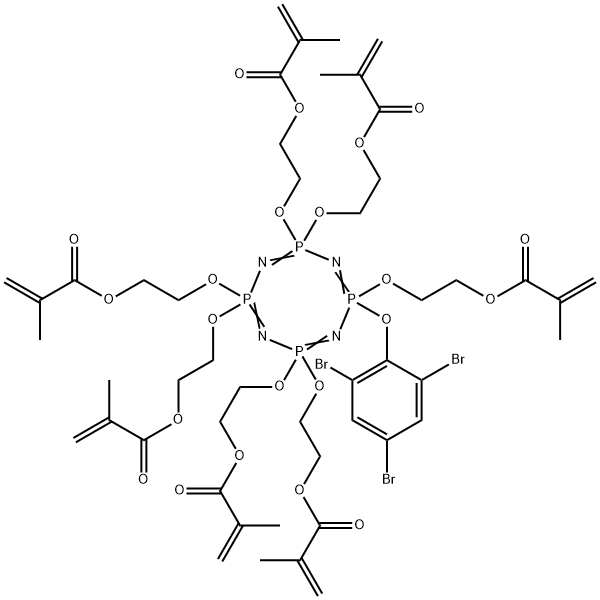 (hepta(methacryloxyethoxy))(2,4,6-tribromophenoxy)cyclotetraphosphazene 结构式