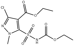 3-CHLORO-5-[[(ETHOXYCARBONYL)AMINO]SULFONYL]-1-METHYL-1H-PYRAZOLE-4-CARBOXYLIC ACID, ETHYL ESTER 结构式