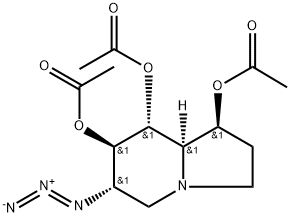 1,7,8-Indolizinetriol, 6-azidooctahydro-, triacetate (ester), 1S-(1.alpha.,6.beta.,7.alpha.,8.beta.,8a.beta.)- 结构式