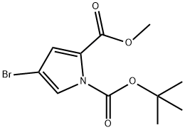 1-(tert-Butyl) 2-methyl 4-bromo-1H-pyrrole-1,2-dicarboxylate 结构式