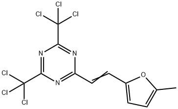 2-[2-(5-甲基呋喃-2-基)乙烯基]-4,6-双(三氯甲基)-1,3,5-三嗪 结构式