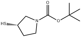 3S-巯基-1-叔丁氧羰基吡咯烷 结构式