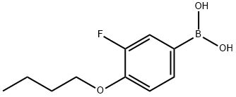 4-丁氧基-3-氟苯基硼酸 结构式