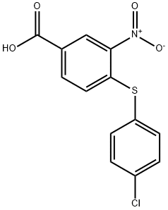 4-[(4-CHLOROPHENYL)SULFANYL]-3-NITROBENZENECARBOXYLIC ACID 结构式
