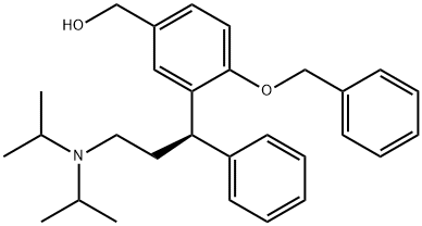 3-[(1R)-3-[二(异丙基)氨基]-1-苯基丙基]-4-苄氧基苯甲醇 结构式