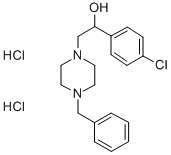 alpha-(4-Chlorophenyl)-4-(phenylmethyl)-1-piperazineethanol dihydrochl oride 结构式
