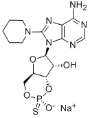 8-PIPERIDINOADENOSINE-3',5'-CYCLIC MONOPHOSPHOROTHIOATE, SP-ISOMER SODIUM SALT 结构式