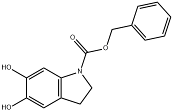 1H-INDOLE-1-CARBOXYLIC ACID,2,3-DIHYDRO-5,6-DIHYDROXY-,PHENYLMETHYL ESTER 结构式