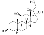 3B,11B,17ALPHA,21-Tetrahydroxy-5B-pregnan-20-one 结构式