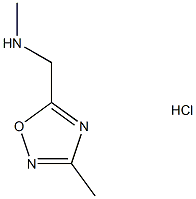 N-Methyl-1-(3-methyl-1,2,4-oxadiazol-5-yl)methanamine hydrochloride 结构式