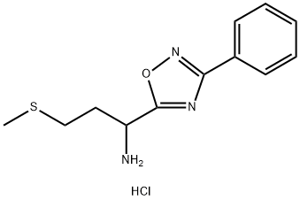 3-(METHYLTHIO)-1-(3-PHENYL-1,2,4-OXADIAZOL-5-YL)PROPAN-1-AMINE HYDROCHLORIDE 结构式