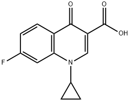 1-Cyclopropyl-7-fluoro-4-oxo-1,4-dihydroquinoline-3-carboxylic acid 结构式