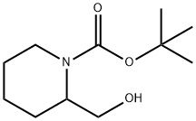 2-(羟甲基)哌啶-1-甲酸叔丁酯 结构式