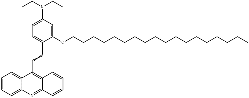 9-[4-二乙基氨基-2-(十八烷氧基)-苯乙烯基]吖啶 结构式
