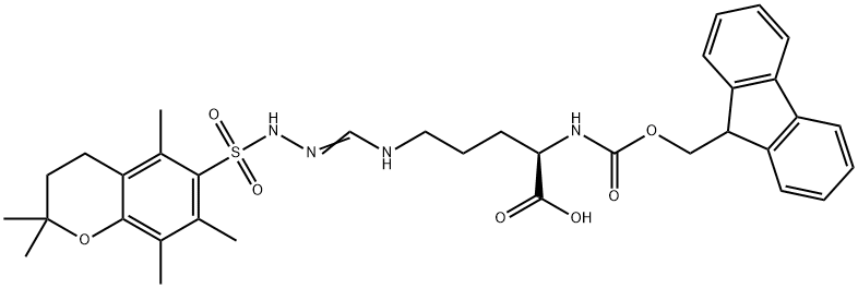 NΑ-FMOC-NΩ-PMC-D-精氨酸 结构式