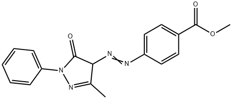 4-[(4,5-二氢-3-甲基-5-氧代-1-苯基-1H-吡唑-4-基)偶氮]苯甲酸甲酯 结构式