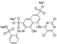 trisodium 4-hydroxy-3-[(2-sulphonatophenyl)azo]-5-[(2,5,6-trichloropyrimidin-4-yl)amino]naphthalene-2,7-disulphonate  结构式