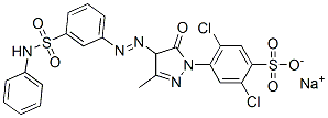 sodium 4-[4-[[3-(anilinosulphonyl)phenyl]azo]-4,5-dihydro-3-methyl-5-oxo-1H-pyrazol-1-yl]-2,5-dichlorobenzenesulphonate 结构式