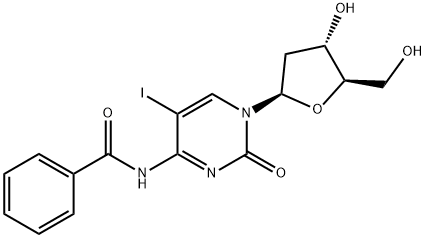 N-苯甲酰基-2'-脱氧-5-碘胞苷 结构式