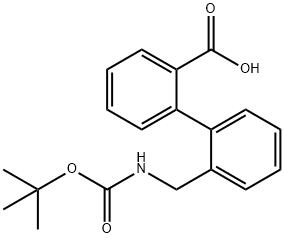 2'-(BOC氨基甲基)联苯-2-羧酸 结构式