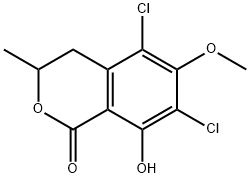5,7-Dichloro-3,4-dihydro-8-hydroxy-3-methyl-6-methoxy-1H-2-benzopyran-1-one 结构式