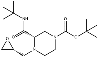 [R-(R*,S*)]-3-tert-Butylcarbamoyl-4-oxiranylmethyl-piperazine-1-carboxylic acid tert-butyl ester 结构式