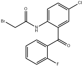 2-溴乙酰氨基-5-氯-2'-氟二苯甲酮 结构式