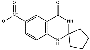 6-硝基螺[1,2,3,4-四氢喹唑啉-2,1'-环戊烷]-4-酮 结构式