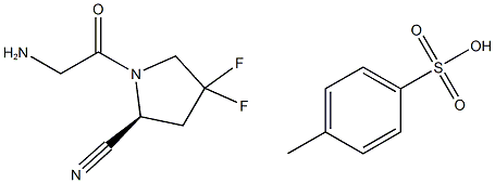 (S)-1-(2-aminoacetyl)-4,4-difluoropyrrolidine-2-carbonitrile 4-methylbenzenesulfonate 结构式