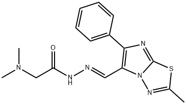 2-methyl-6-phenylimidazo(2,1-b)-1,3,4-thiadiazole-5-carboxaldehyde dimethylaminoacetohydrazone 结构式