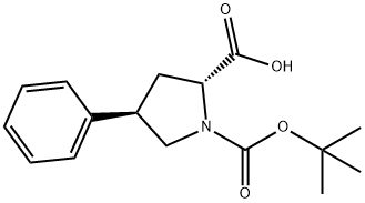 (2R,4R)-BOC-4-苯基-吡咯啉-2-羧酸 结构式