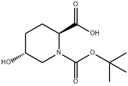 (2S-反式)-5-羟基-1,2-哌啶二甲酸 1-叔丁酯 结构式