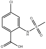 2-甲磺酰氨基-4-氯苯甲酸 结构式