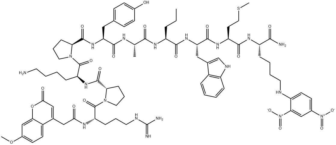 MCA-ARG-PRO-LYS-PRO-TYR-ALA-NVA-TRP-MET-LYS(DNP)-NH2 结构式