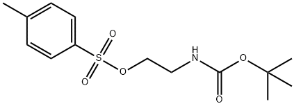 2-([叔丁氧羰基]氨基)乙基 4-甲基苯磺酸酯 结构式