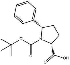 BOC-(2R,5S)-5-苯基吡咯烷-2-羧酸 结构式