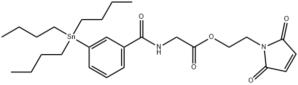 N-[3-(三丁基锡基)苯甲酰基]甘氨酸 2-(2,5-二氢-2,5-二氧代-1H-吡咯-1-基)乙基酯 结构式