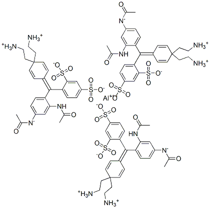 hydrogen [4-[4-(diethylamino)-2',4'-disulphonatobenzhydrylidene]cyclohexa-2,5-dien-1-ylidene]diethylammonium, aluminium salt  结构式