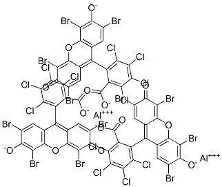 三[2-(2,4,5,7-四溴-6-氧化-3-氧代黄原烯-9-基)-3,4,5,6-四氯苯甲酸二铝] 结构式