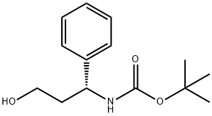 (R)-N-叔丁氧羰基-3-氨基-3-苯基丙-1-醇 结构式