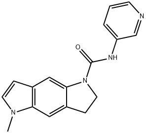 5-METHYL-1-(3-PYRIDYLCARBAMOYL)-1,2,3,5-TETRAHYDROPYRROLO [2,3-F]INDOLE 结构式