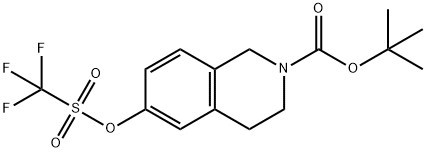 叔丁基6-(三氟甲基磺酰氧基)-3,4-二氢异喹啉-2(1H) - 羧酸叔丁酯 结构式